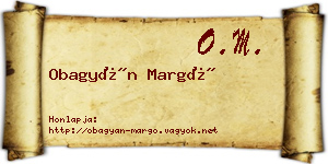Obagyán Margó névjegykártya